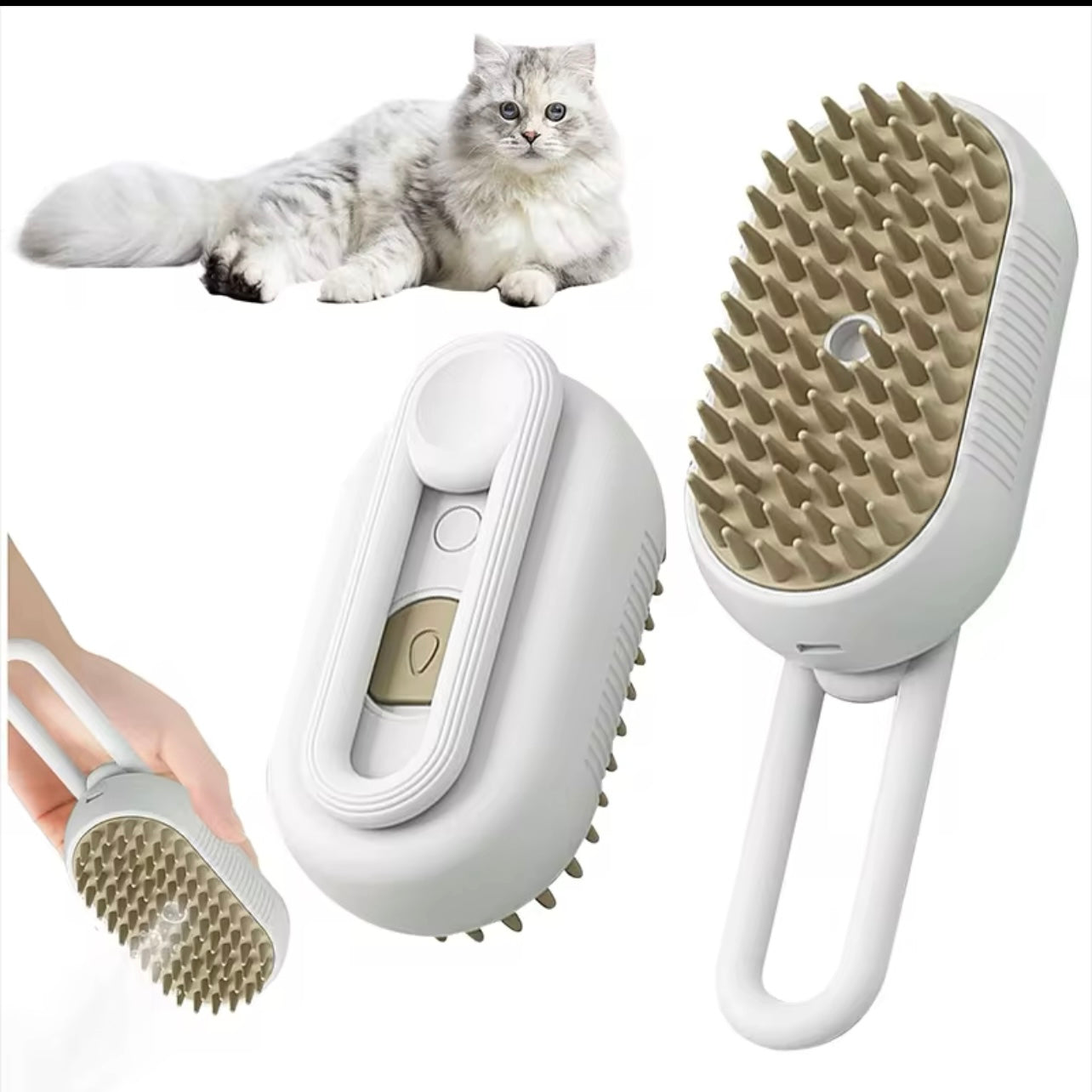 3-in-1 Dog Hair Brush Cat Hair Brush Electric Pet Cleaning Brush Steam Spray Brush Massage Hair Removal Comb Anti Flying Brush
