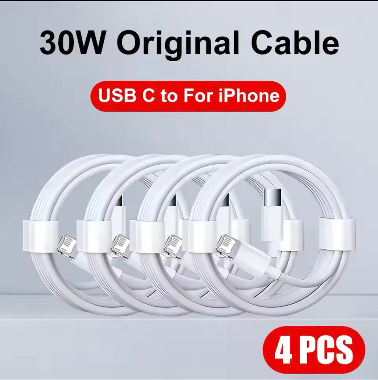 5-1pcs 30W Fast Charging Cable For Apple iPhone 13 12 11 14 Pro Max Mini USB