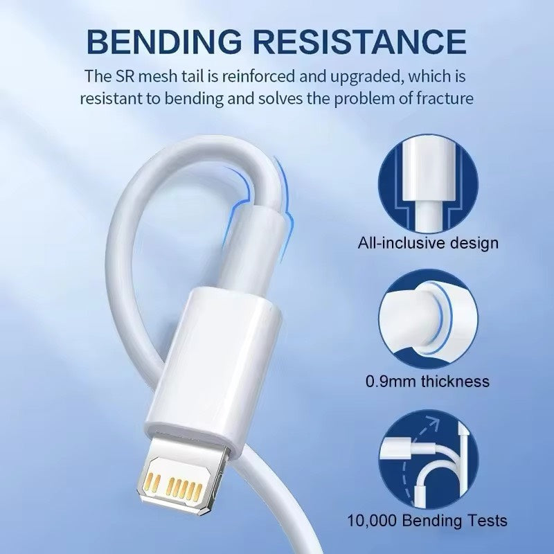 5-1pcs 30W Fast Charging Cable For Apple iPhone 13 12 11 14 Pro Max Mini USB