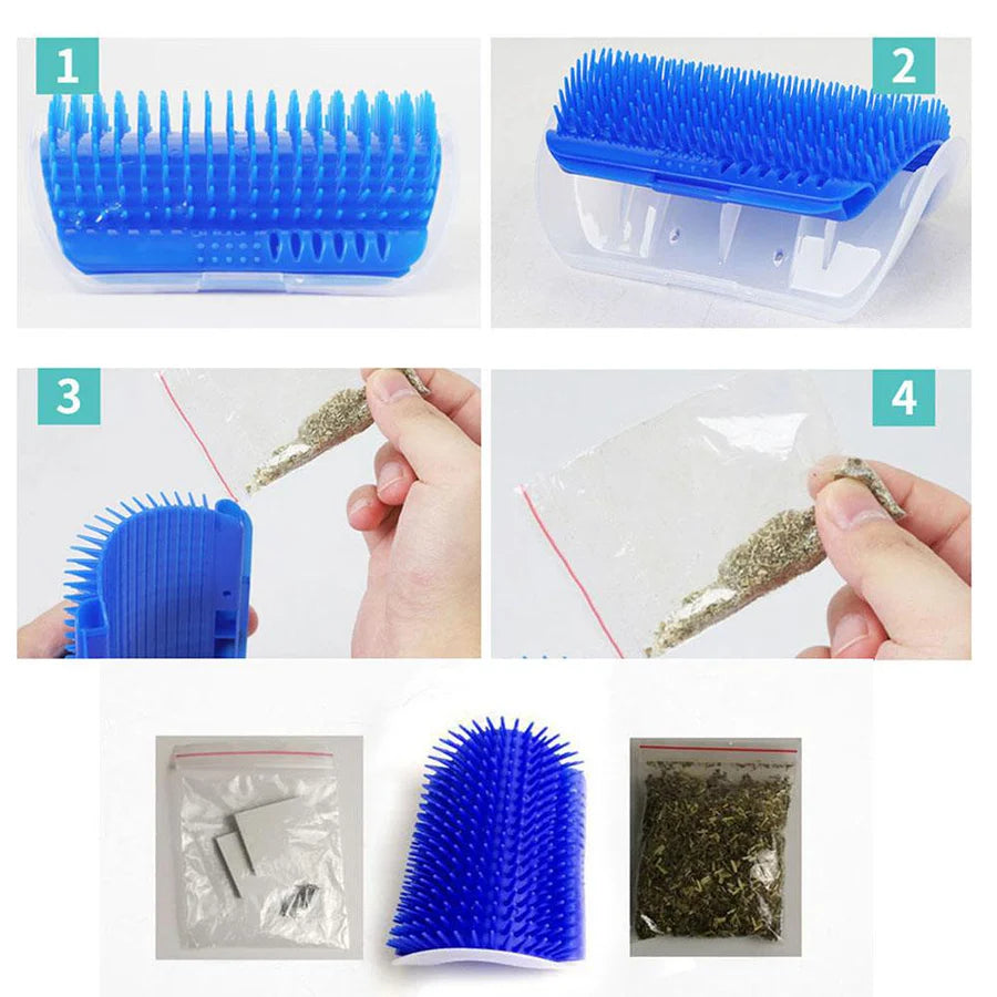 Cat Self Groomer Massage | Wall Corner Hair Brush